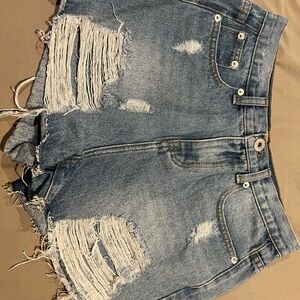 POL Blue Distressed Jean Shorts